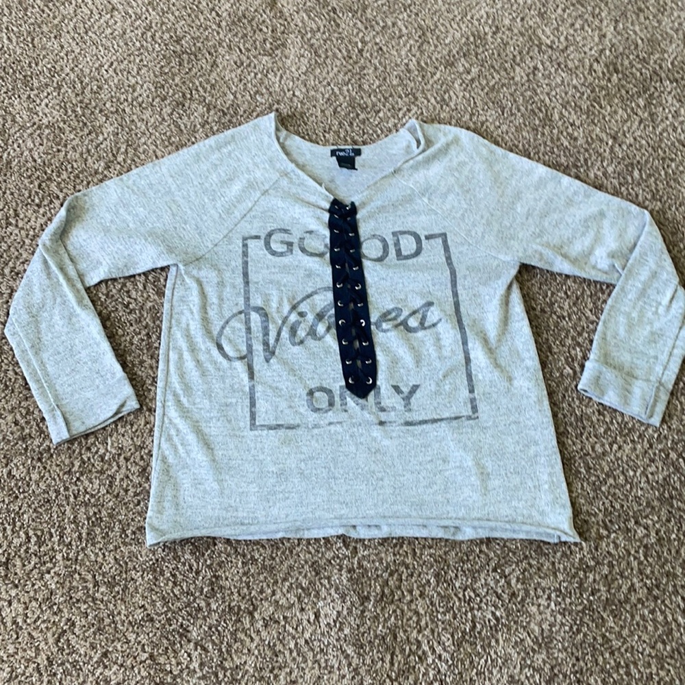 Rue 21 Long Sleeve Lace Up Detail Shirt